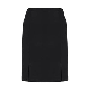 Knee length womens skirt with concealed back centre zip, knife pleats 