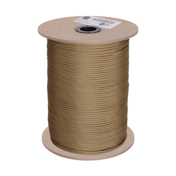 Spool of brown rope on a white background.  Rothco. Colin Carr Agencies, authorised Rothco dealers New Zealand, Fiji, Tonga, Samoa, Cook Islands.