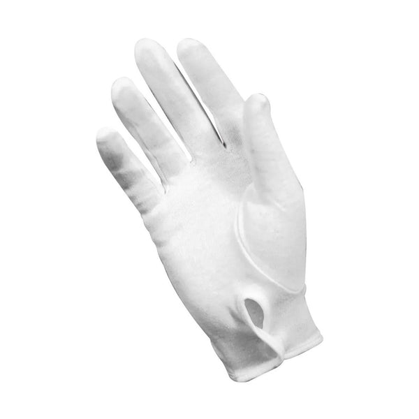 White gloves on a white background. Rothco. Colin Carr Agencies. Military, Police, Parade gloves.
