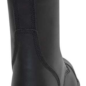 Close-up of a black boot with visible stitching on a white background.  Rothco. Colin Carr Agencies, authorised Rothco dealers New Zealand, Fiji, Tonga, Samoa, Cook Islands.