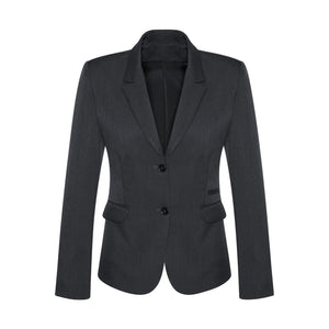 Ladies mid length suiting jacket with 2 buttons,an internal pocket
