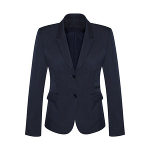 Ladies mid length suiting jacket with 2 buttons,an internal pocket