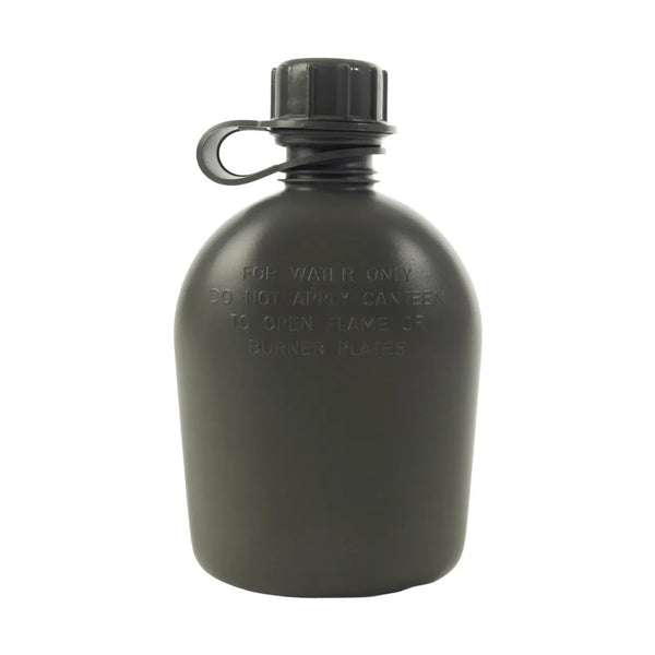 Black water bottle with text on a white background.  Rothco. Colin Carr Agencies, authorised Rothco dealers New Zealand, Fiji, Tonga, Samoa, Vanuatu, Australia, Cook Islands. Police, Milititary, Defence.