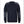 The rear of a Navy sweater with shoulder pads and epaulletes on a white background