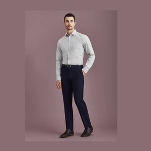 Mens slim fit pants in siena suiting with a tapered leg and two pockets, 8 belt loops 