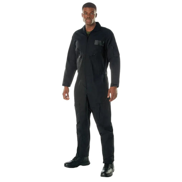 Person wearing a black coverall on a white background.  Rothco. Colin Carr Agencies, authorised Rothco dealers New Zealand, Fiji, Tonga, Samoa, Vanuatu, Australia, Cook Islands. Police, Milititary, Defence.