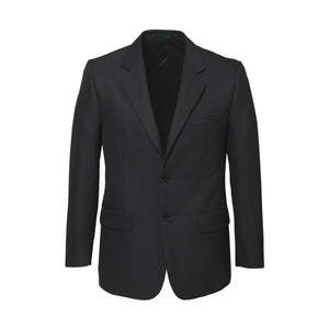 Mens suit jacet with cool stretch suiting fabric, silver piping trim, zip, double vents, outer pockets