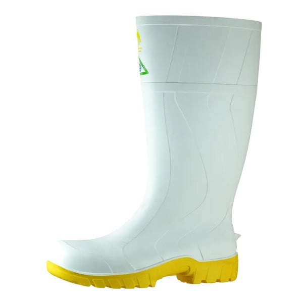 Bata Safemate PVC White / Yellow Gumboot