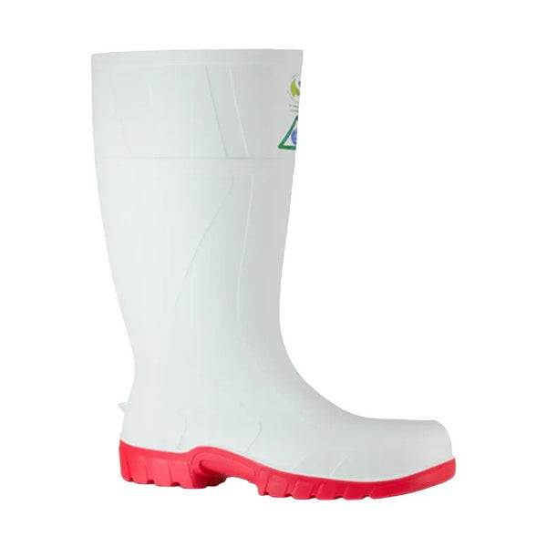 Bata Safemate Steel Toe Safety Gumboot White/Red