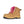 Wheat work safety boot with pink laces and pink inner on a white background.