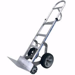 Rotatruck aluminium hand truck with 990mm straight frame and multi directional wheels - Colin Carr Agencies
