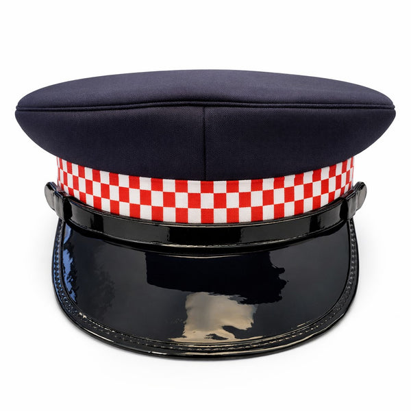 Security Cap with Red Dicing & Shiny Peak