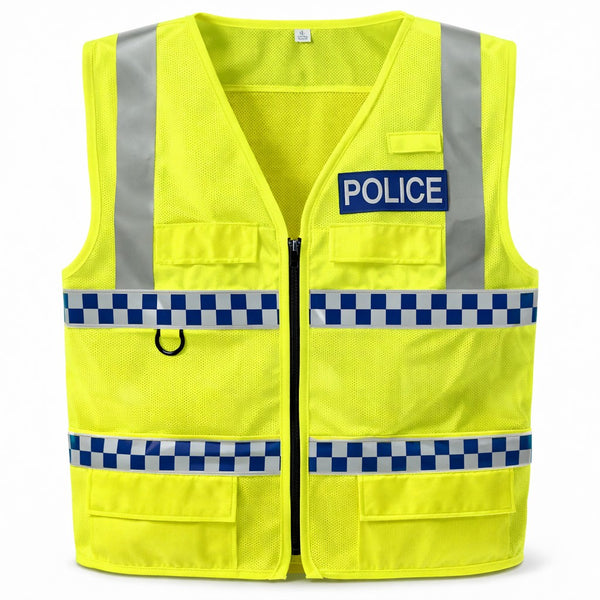 Hi-Vis Front Zip Police Vest