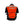 Rear of a customisable Orange safety vest on a mannequin, branded ATS Tonga with a white background