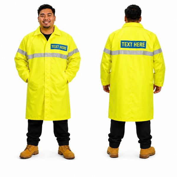 Hi-vis raincoat - below knee length