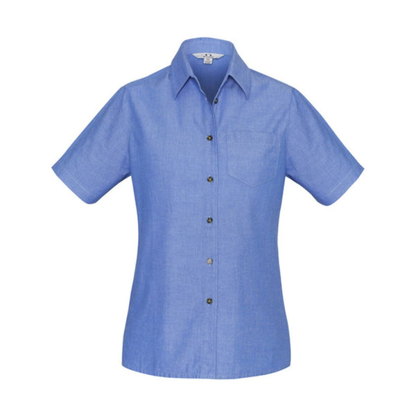 Womens Chambray Short Sleeve Shirt