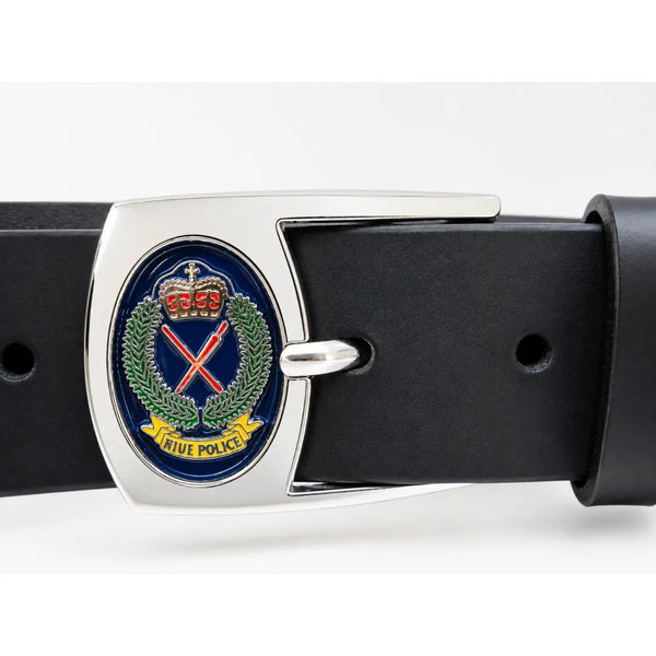 Leather Belt with Niue Police Buckle