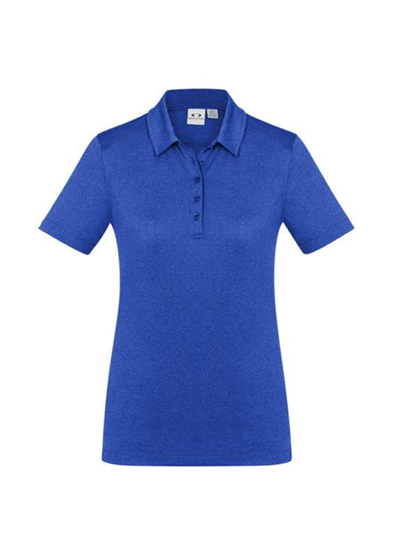 Electric Blue polo shirt on a white background