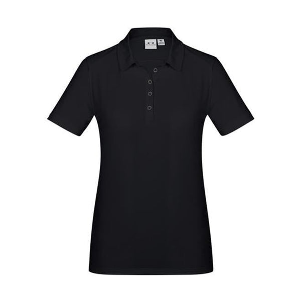 Solid Black polo shirt on a white background