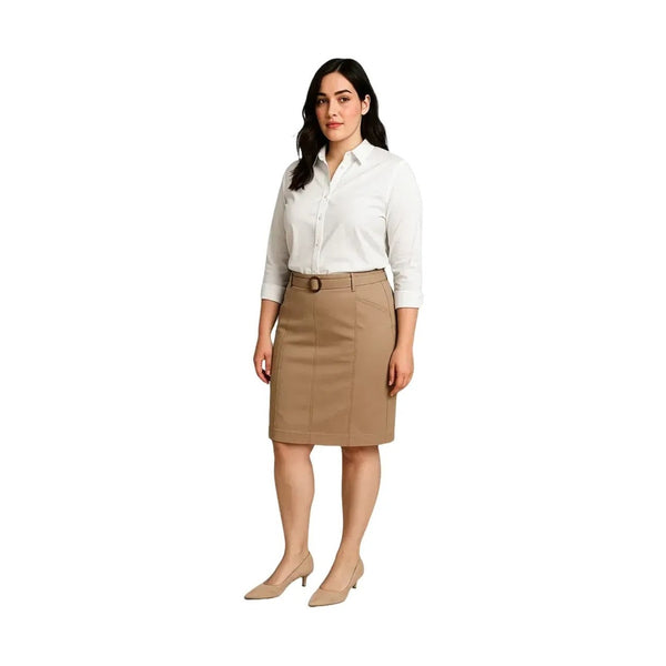 Women's Mid Waist Stretch Chino Skirt