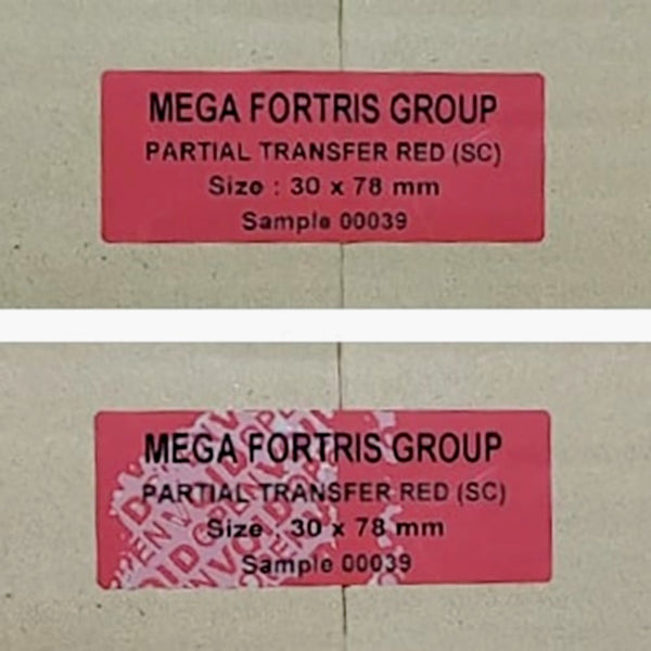 Tamper Evidence Labels – Partial Transfer