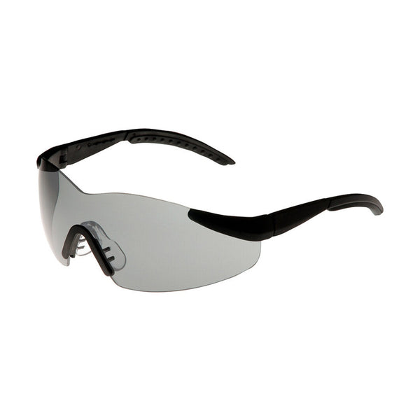 Wise Quarter Frame Safety Glasses with a sports style curved one piece lens, soft flexible nose bridge