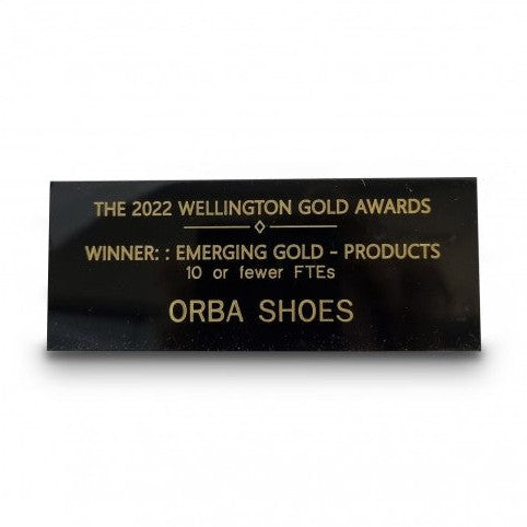 Wooden Award Plaque with Custom Metal Engraving