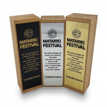 Wooden Award Plaque with Custom Metal Engraving