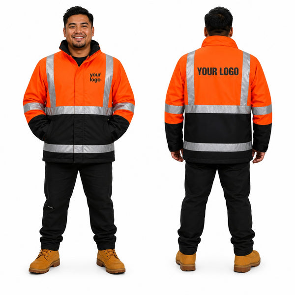 Hi-vis raincoat - waist length